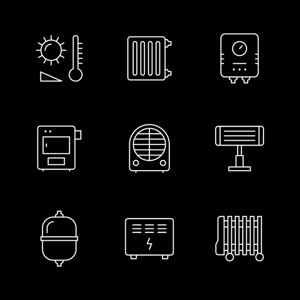 Set line icons of heating - Vector, Image