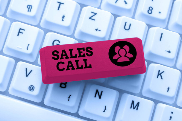 Inspiration showing sign Sales Call. Business overview a phone call made by a sales representative of a company Browsing Online Transaction History, Creating Organized File System - Photo, Image