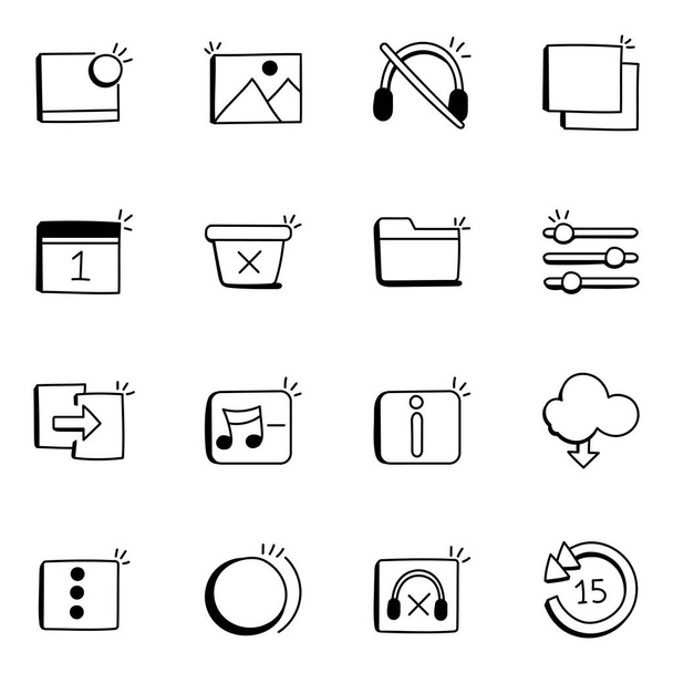 set of 16 business icons isolated on white background... - Вектор,изображение