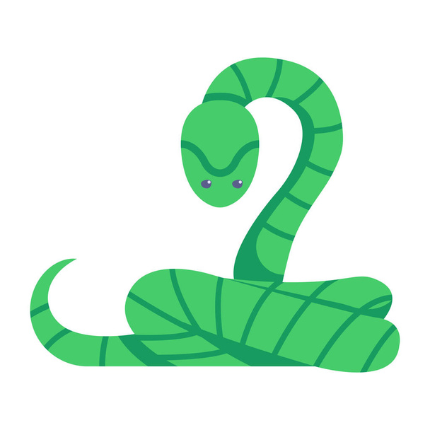 green snake icon. cartoon of crocodile vector symbol stock illustration. - Вектор, зображення