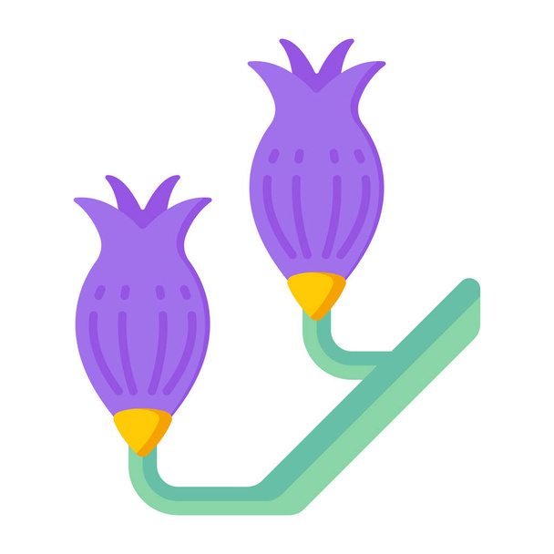 purple flowers. web icon simple illustration - ベクター画像