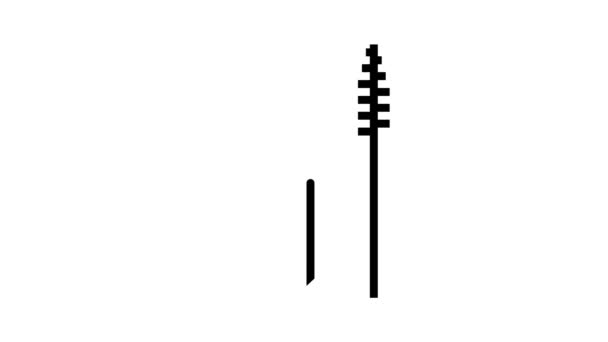 pinceaux réglés pour faux cils en appliquant l'animation de l'icône de glyphe - Séquence, vidéo