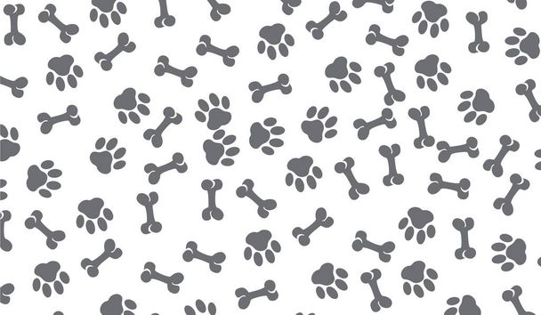 Dog paw print trails and candy cane in shape - Vector, imagen