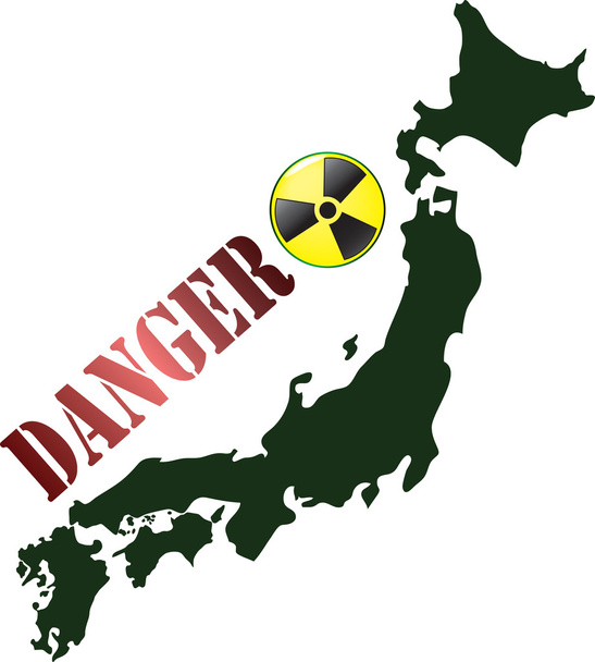 Japonsko radioaktivitou nebezpečné - Vektor, obrázek