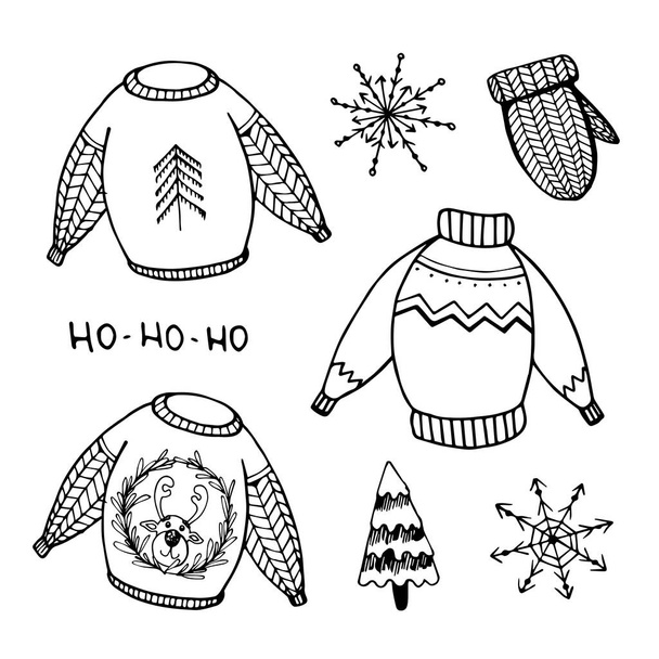 Set de griffes de Noël avec des éléments pour le design des vacances - Vecteur, image