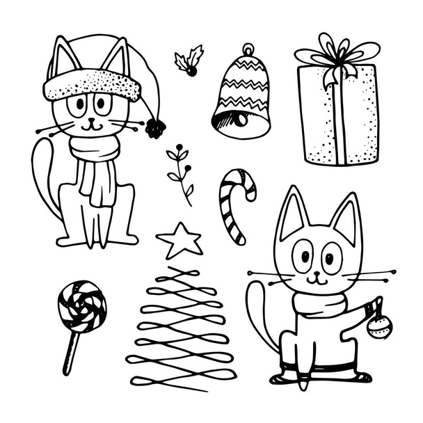 Set scarabocchi natalizi con elementi per il design delle vacanze - Vettoriali, immagini
