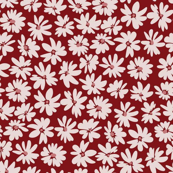 Seamless spring meadow pattern with daisies - Vektör, Görsel