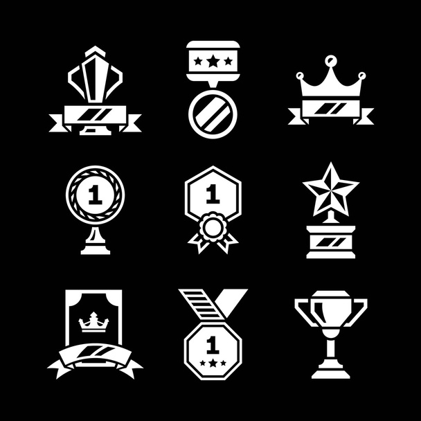 Set icons of awards and trophy - Vector, Image