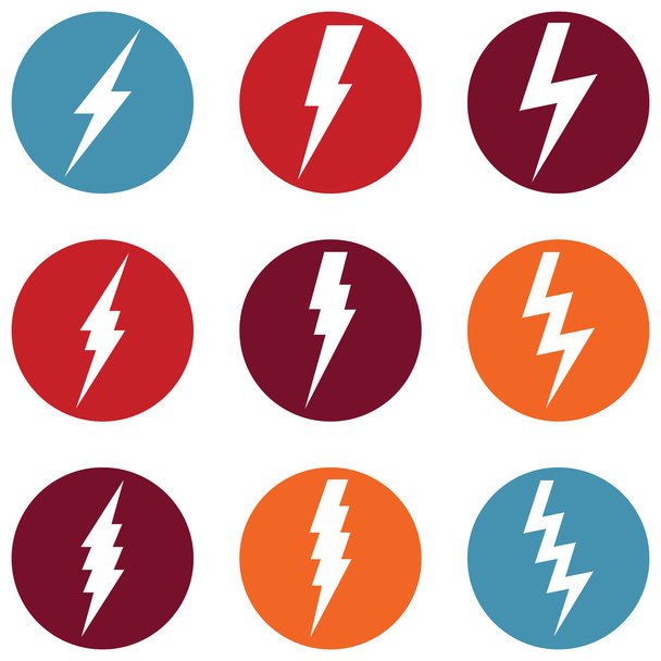 Vector Set of Thunder Lighting Icons - Vector, Image