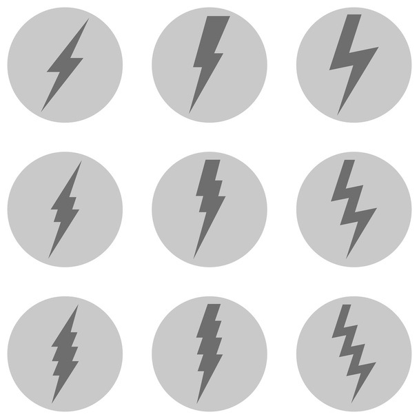 vector set van donder verlichting pictogrammen - Vector, afbeelding