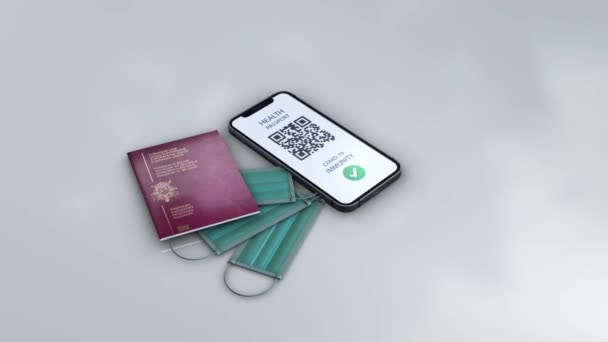 Health Passport - BELGIUM - rotation zoom- 3d animation model on a white background - Footage, Video