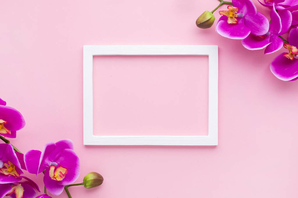 Anordnung Orchidee Blumen rosa Kopierraum Hintergrund. Hochwertiges Foto - Foto, Bild