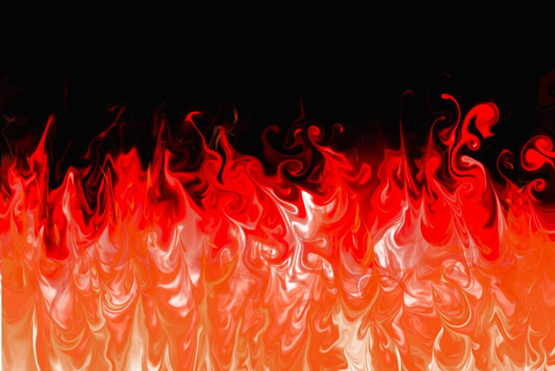 Κάψιμο πορτοκαλί φλόγες σε μαύρο φόντο - Φωτογραφία, εικόνα