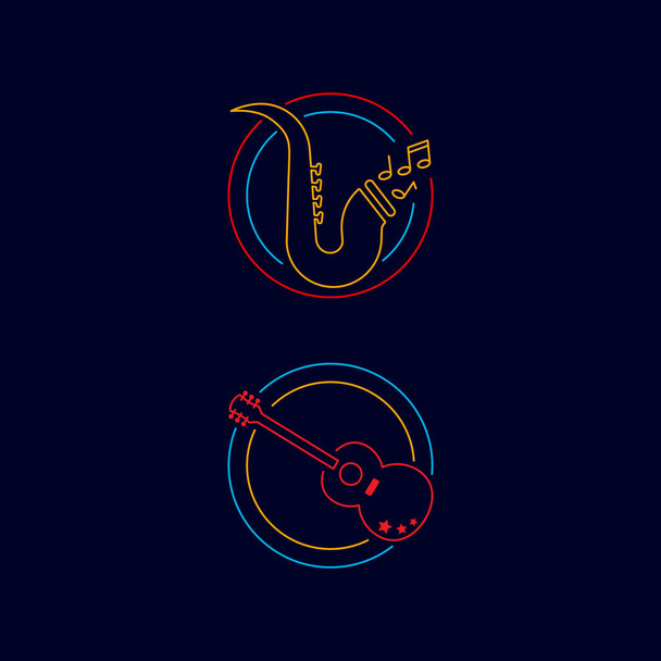 Jazz Música icono vector ilustración diseño plantilla - Vector, Imagen