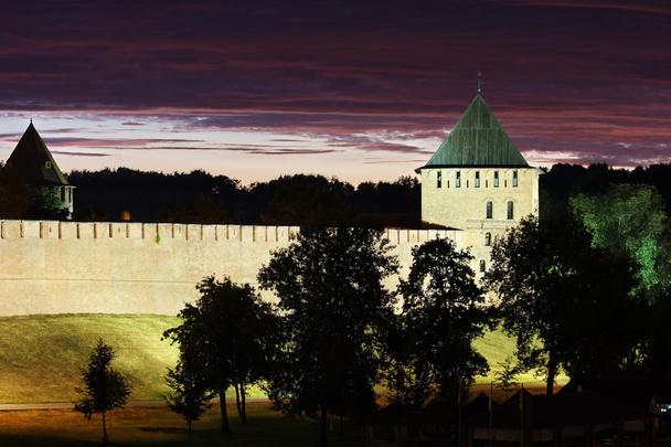 Beautiful night scenery, the city of Veliky Novgorod - Fotoğraf, Görsel
