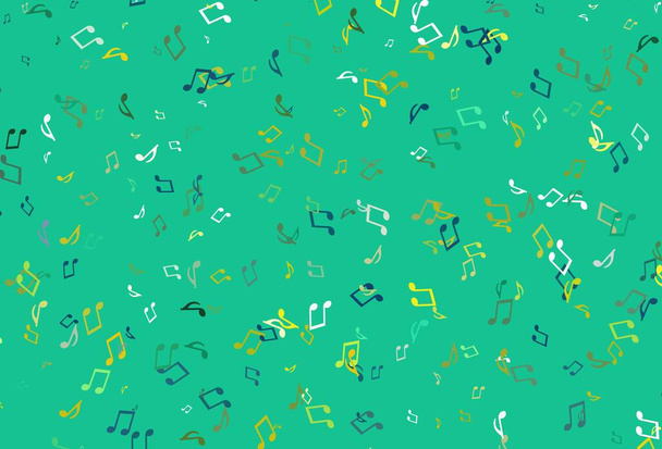 Light colorful vector background with music symbols. Shining illustration of colorful gradient music notes. Pattern for school ad, booklets. - Vector, afbeelding