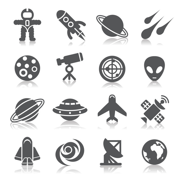 Space Element Icons - Vektör, Görsel