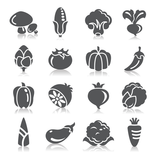 Овощные иконы
 - Вектор,изображение