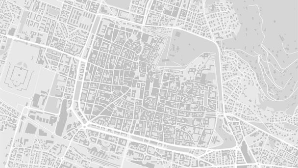 White and light grey Brescia City area vector background map, street and water cartography illustration. Proporzione di schermo panoramico, mappa stradale digitale di progettazione piatta. - Vettoriali, immagini