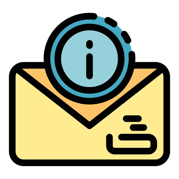 Important envelope icon color outline vector - ベクター画像