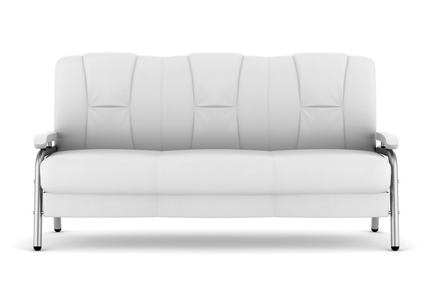 Кожаный диван на белом фоне с вырезкой пути
 - Фото, изображение