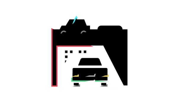 bezkontaktowy myjnia samochodowa usługi kolor ikona animacja - Materiał filmowy, wideo