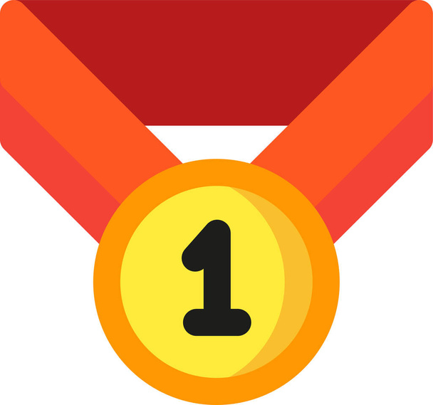 first medal prize icon in flat style - Vektori, kuva