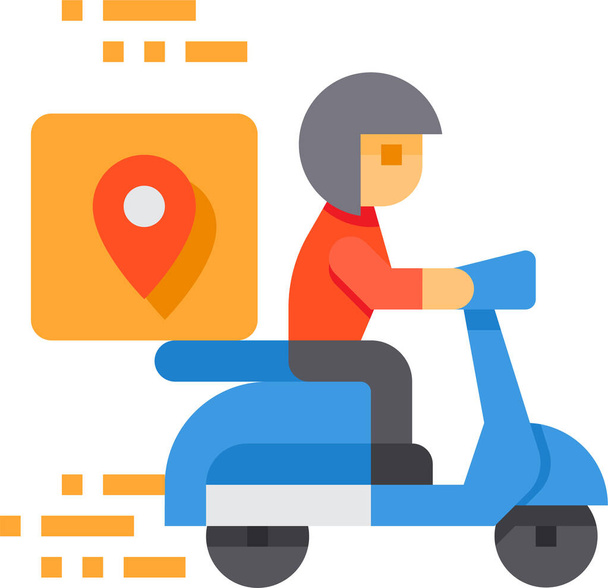 location delivery scooter icon - ベクター画像
