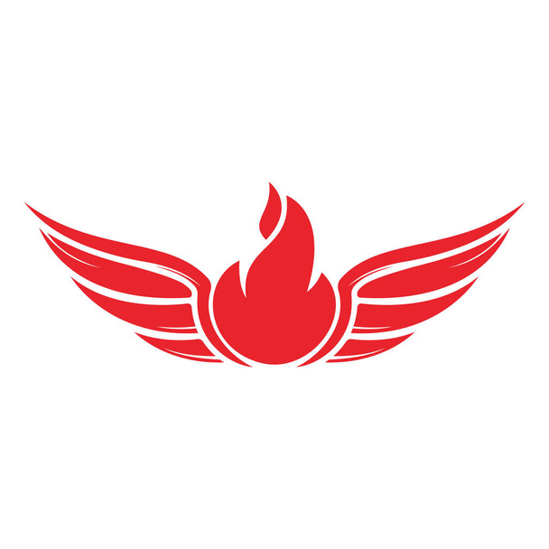 Дизайн векторного логотипа огненных крыльев. Геральдическая форма с абстрактными крыльями, шаблон векторного логотипа. - Вектор,изображение