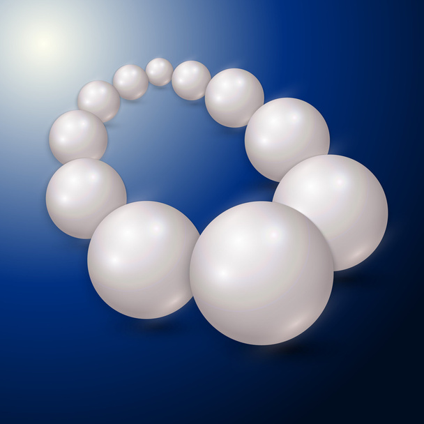 Ilustración vectorial de cadena de perlas sobre fondo azul
 - Vector, imagen