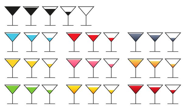 Большая коллекция из 10 наборов стеклянных икон с различными видами (co
 - Вектор,изображение
