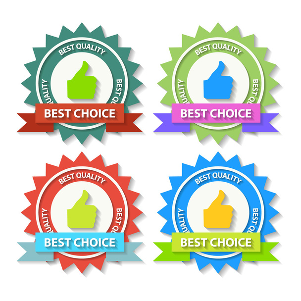 Flat Best Choice Labels - Vettoriali, immagini