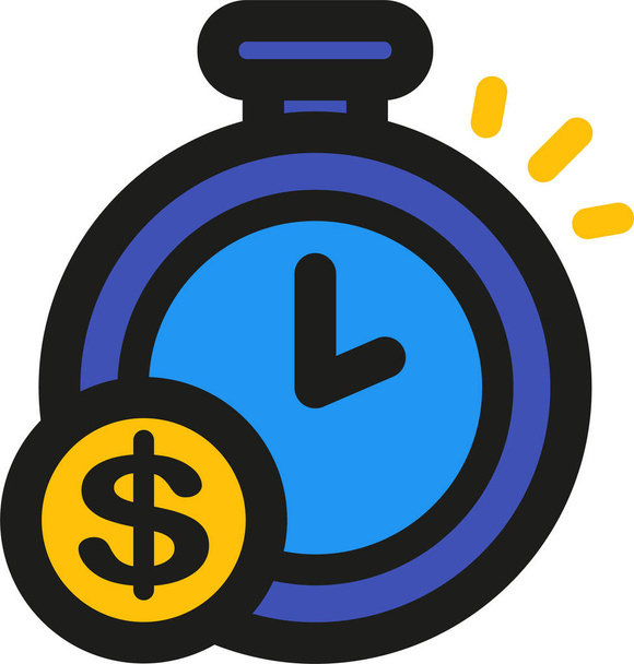 saving time coding icon in filled-outline style - Wektor, obraz