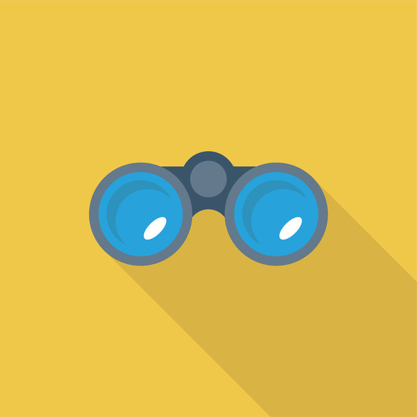 binocular find search icon in long-shadow style - Vector, Image