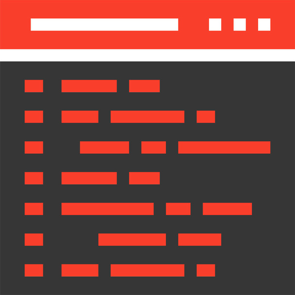kódolási tervezés html ikon szilárd stílusban - Vektor, kép