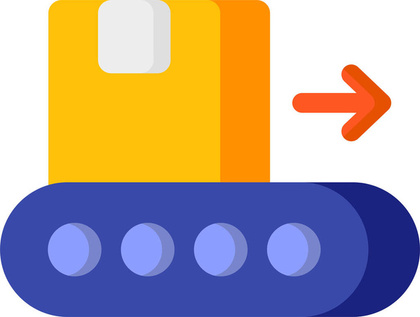 box trolley delivery icon in flat style - Vektor, Bild