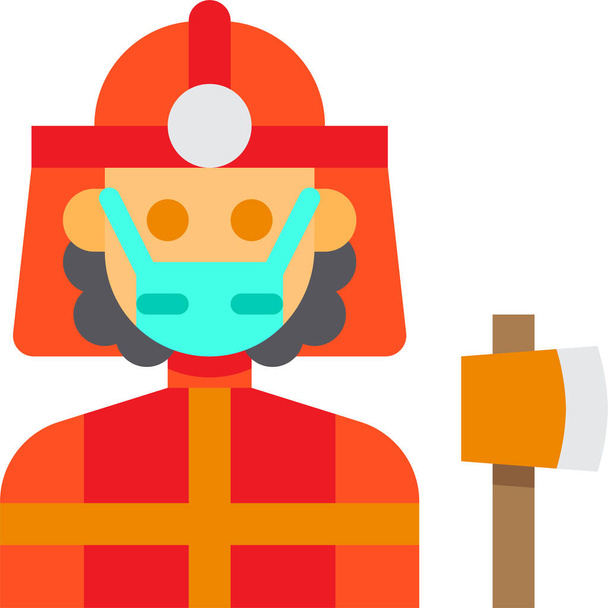 firemwoan firefighter avatar icon - Vector, Image