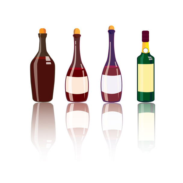 Liquor Bottles - Vector, Image
