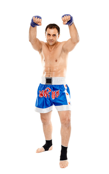 Kickboxer in guard stance - Fotó, kép