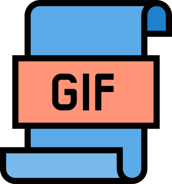 Datei-gif-Dokument-Symbol im Stil ausgefüllter Umrisse - Vektor, Bild