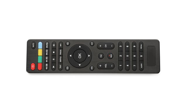 Modern tv remote control isolated on white, top view - Фото, изображение