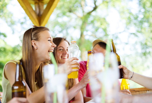 Friends drinking and having fun in pub - Foto, imagen