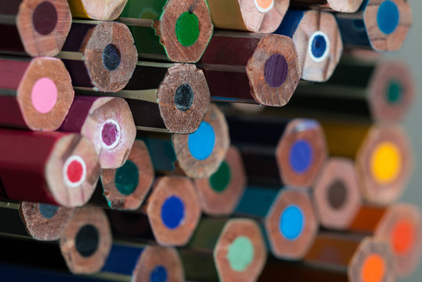 A closeup shot of colorful pencils - Фото, зображення