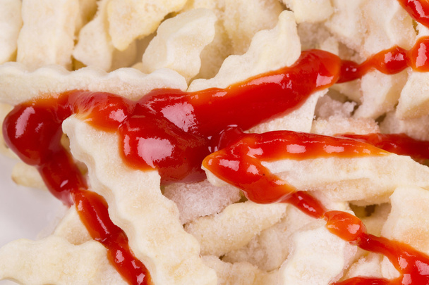 ketchup and frozen potatoes - Фото, изображение