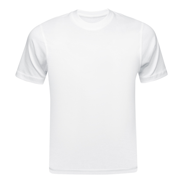 White T-shirt mockup front used as design template. Tee Shirt blank isolated on white - Фото, изображение