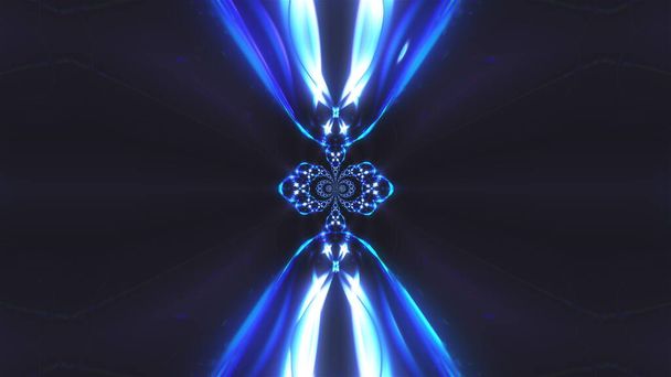 Caleidoscópico azul fractal - Foto, imagen