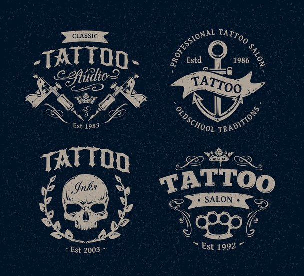 Tattoo studio emblémák - Vektor, kép