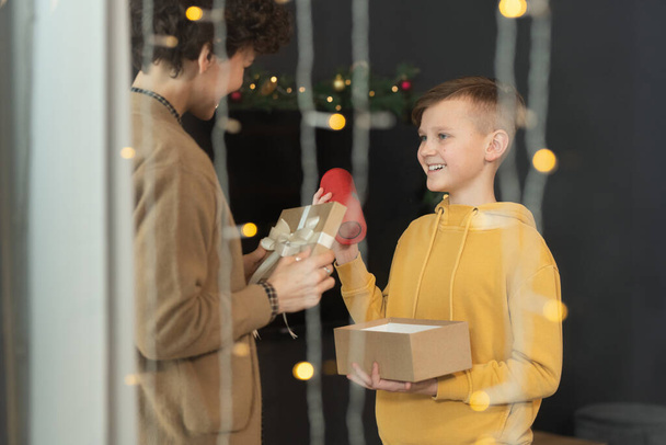 Boy Receiving Bluetooth Speaker In Gift - Photo, Image