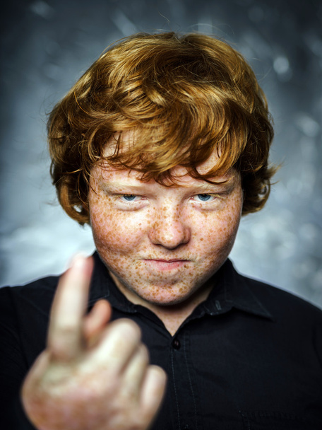 Fat freckled boy portrait - Fotografie, Obrázek