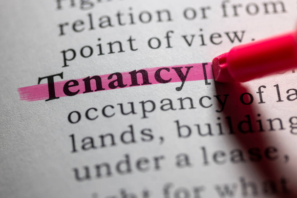 Fake Dictionary word, Dictionary definition of tenancy - Photo, Image